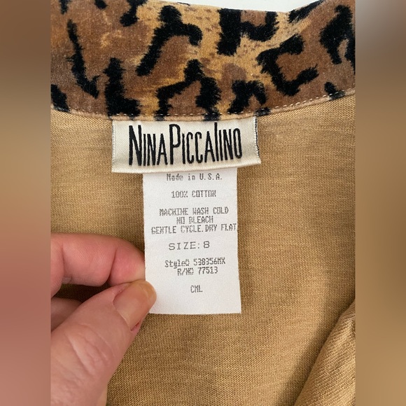 Nina Piccalino cropped top blazer vintage primitive look leopard print detail - Picture 8 of 12